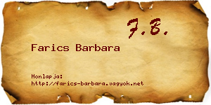 Farics Barbara névjegykártya